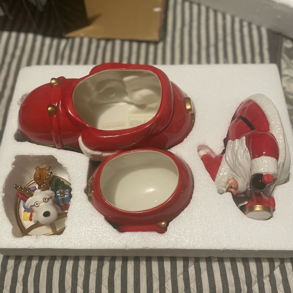 Fitz and Floyd Santa on a Motorcycle Cookie Jar limited edition rare Christmas - Picture 7 of 13